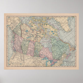 Póster Mapa do Canadá