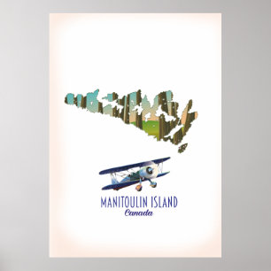 Poster Mapa do Canadá na Ilha Manitoulin