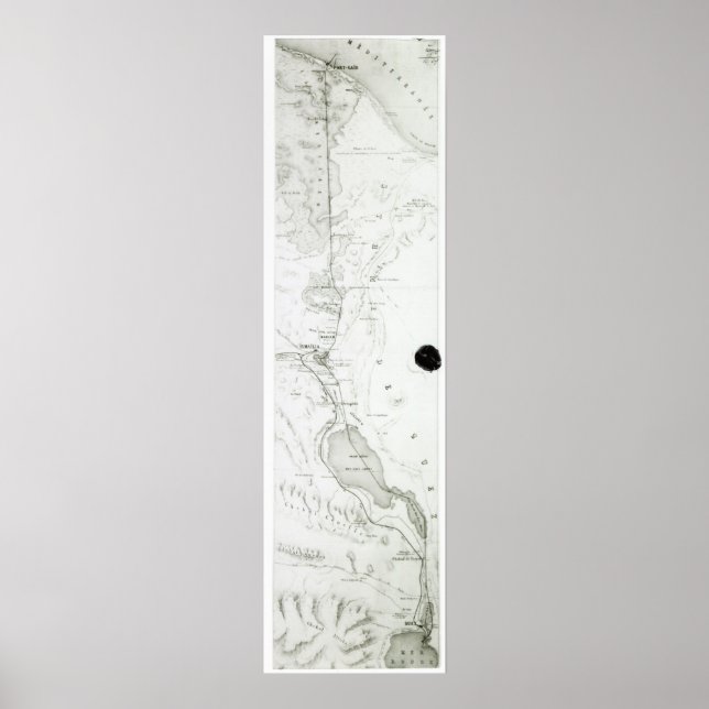 Poster Mapa do Canal do Suez, c.1869 (Frente)
