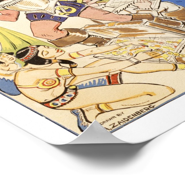 Póster Mapa do Centro Manhattan de 1789-1939 (Borda)