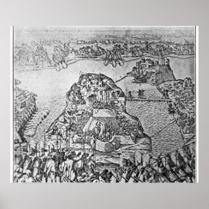 Póster Mapa do Cerco de Malta em 1565