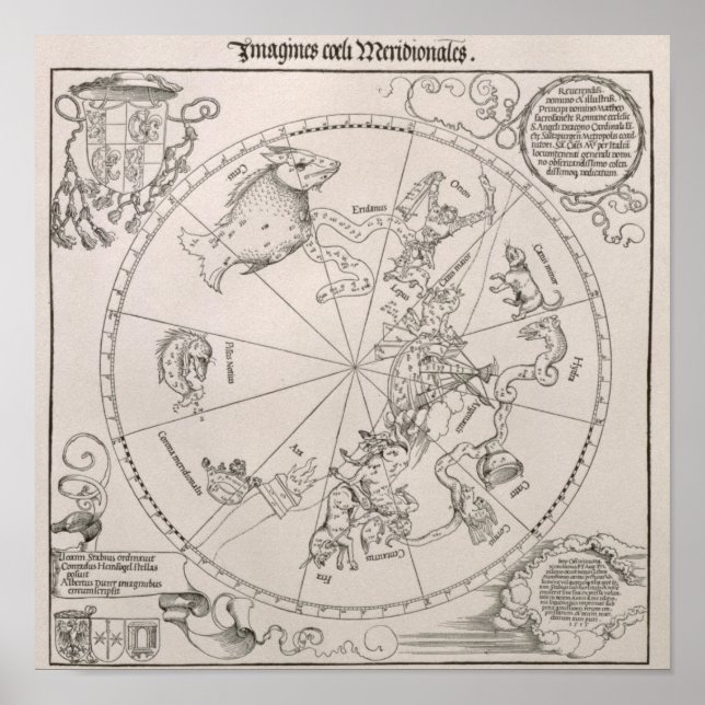 Póster Mapa do Céu Meridional (Frente)