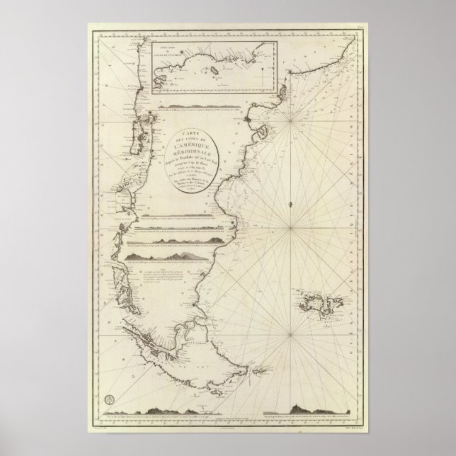 Poster Mapa do Chile (Frente)