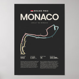 Poster Mapa do Circuito do Grande Prêmio de Mônaco