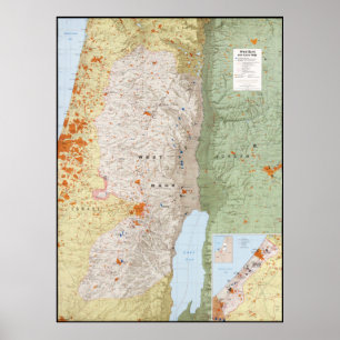Poster Mapa do Cisjordânia e da Faixa de Gaza (1979)