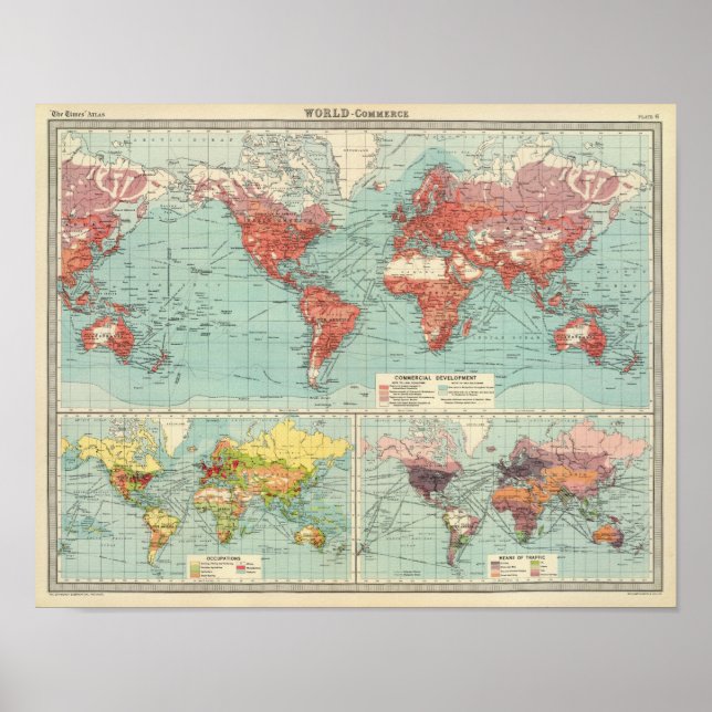Poster Mapa do comércio mundial (Frente)