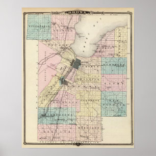 Póster Mapa do Condado de Brown, estado de Wisconsin