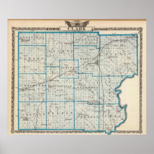 Poster Mapa do Condado de Clark