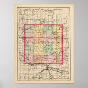 Póster Mapa do Condado de Clinton, Michigan