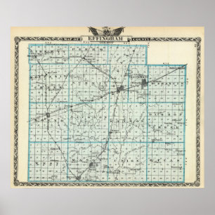 Póster Mapa do Condado de Effingham