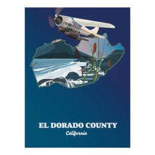 Póster Mapa do Condado de El Dorado Califórnia