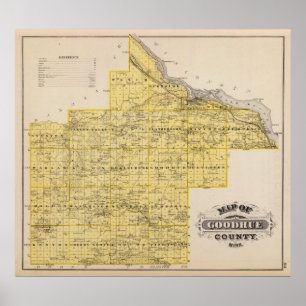 Póster Mapa do condado de Goodhue, Minnesota