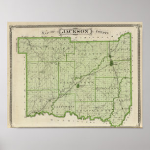 Póster Mapa do Condado de Jackson