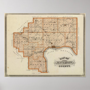 Poster Mapa do Condado de Jefferson