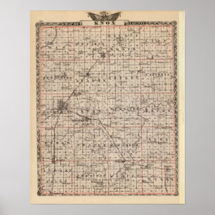 Póster Mapa do Condado de Knox