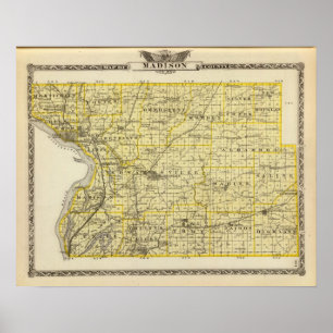 Póster Mapa do Condado de Madison