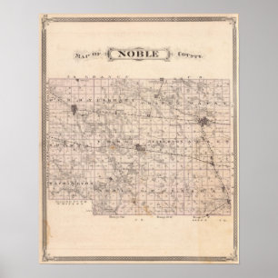 Poster Mapa do Condado de Noble
