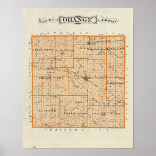 Poster Mapa do Condado de Orange
