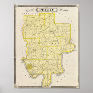 Póster Mapa do Condado de Perry