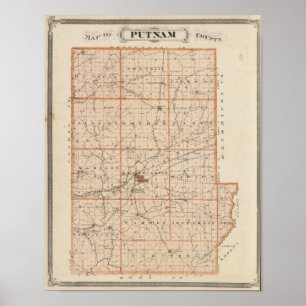 Póster Mapa do Condado de Putnam
