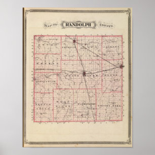 Póster Mapa do Condado de Randolph