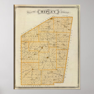 Póster Mapa do Condado de Ripley