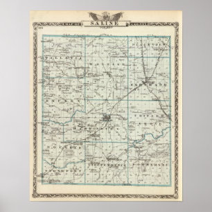 Poster Mapa do Condado de Saline