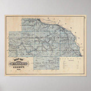 Póster Mapa do condado de Wabasha, Minnesota