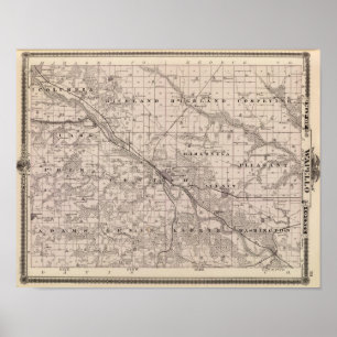 Póster Mapa do Condado de Wapello, Estado de Iowa