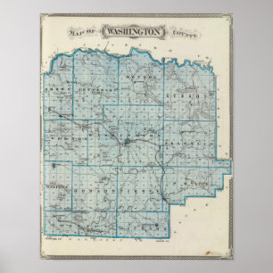Póster Mapa do Condado de Washington