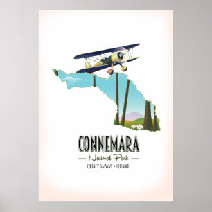 Poster Mapa do Connemara National Park County Galway Irla