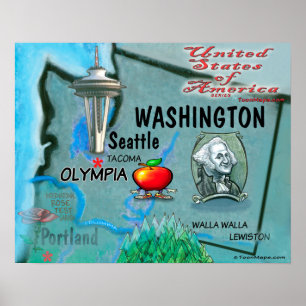 Poster Mapa do Diário de Washington