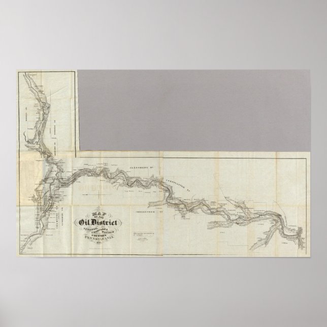 Póster Mapa Do Distrito Petrolífero De Venango (Frente)