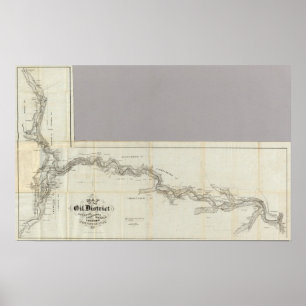 Póster Mapa do distrito Venango do óleo