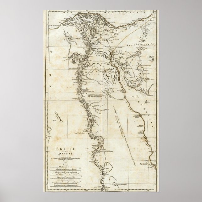 Póster Mapa do Egito (Frente)