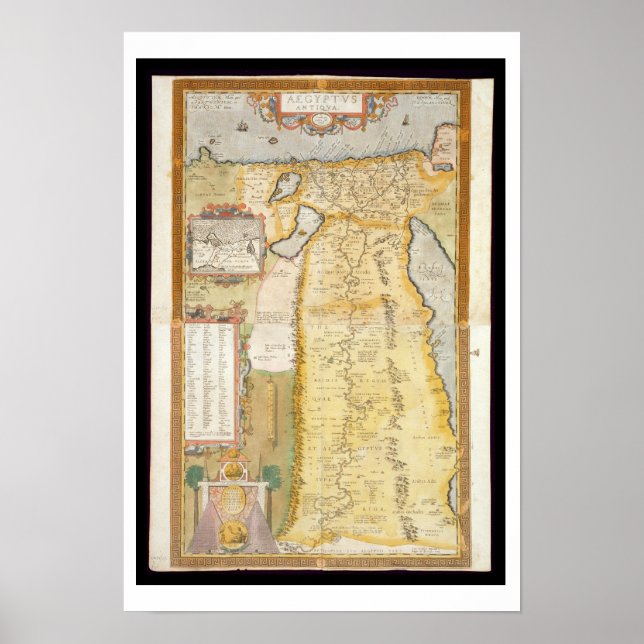 Poster Mapa do Egito Antigo, 1584 (Frente)