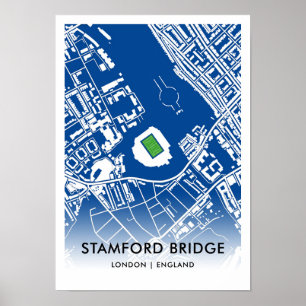 Poster Mapa do Estádio da Ponte Stamford - Lar de Chelsea