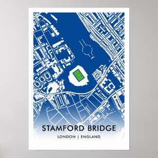 Poster Mapa do Estádio da Ponte Stamford - Lar de Chelsea