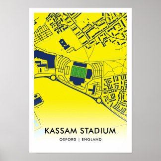 Poster Mapa do Estádio do Kassam - Casa do Oxford United