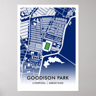 Poster Mapa do Estádio do Parque Goodison - Lar do Everto