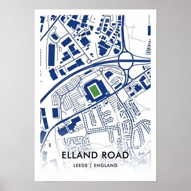 Poster Mapa do Estádio Elland Road - Home of Leeds United (Frente)