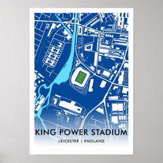 Poster Mapa do Estádio King Power - Lar da Cidade de Leic