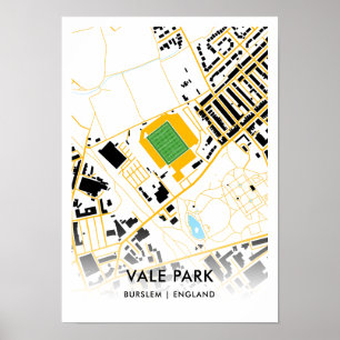 Poster Mapa do Estádio Vale Park – Casa do Port Vale FC