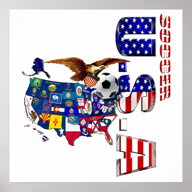 Póster Mapa do futebol americano (Frente)