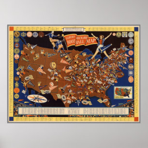Póster Mapa do futebol da faculdade de Albert Richard do