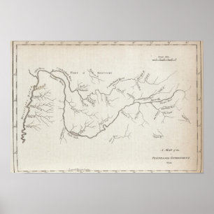 Póster Mapa do governo de Tennessee