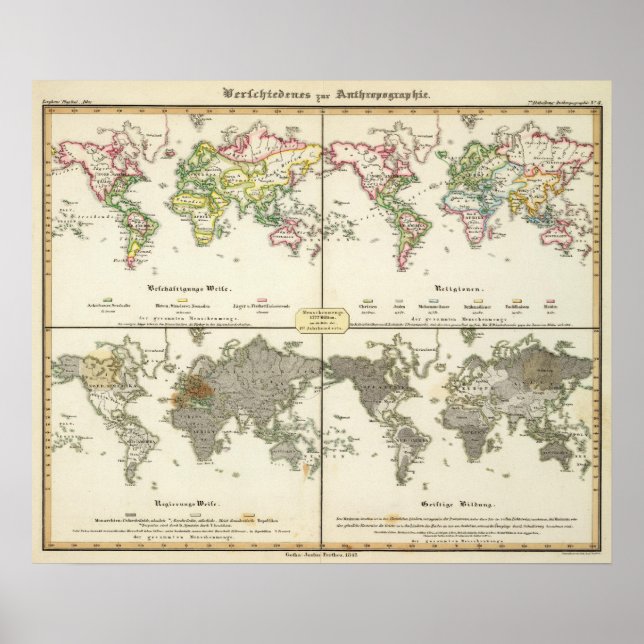 Poster mapa do governo do emprego religioso (Frente)