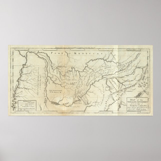 Póster Mapa do Governo Sic do Tennassee (Frente)