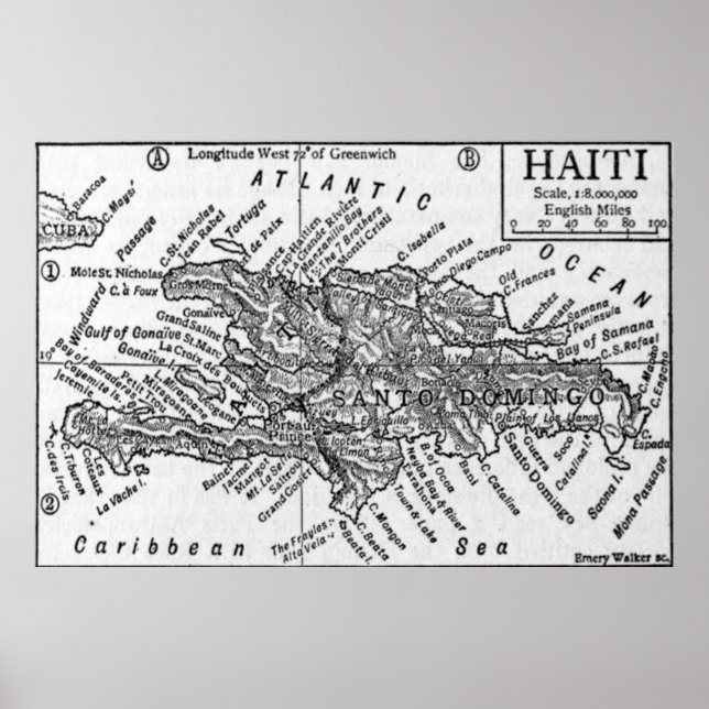 Poster Mapa do Haiti (1911) (Frente)