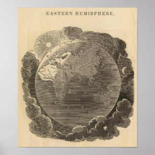 Poster Mapa do hemisfério oriental por Goodrich